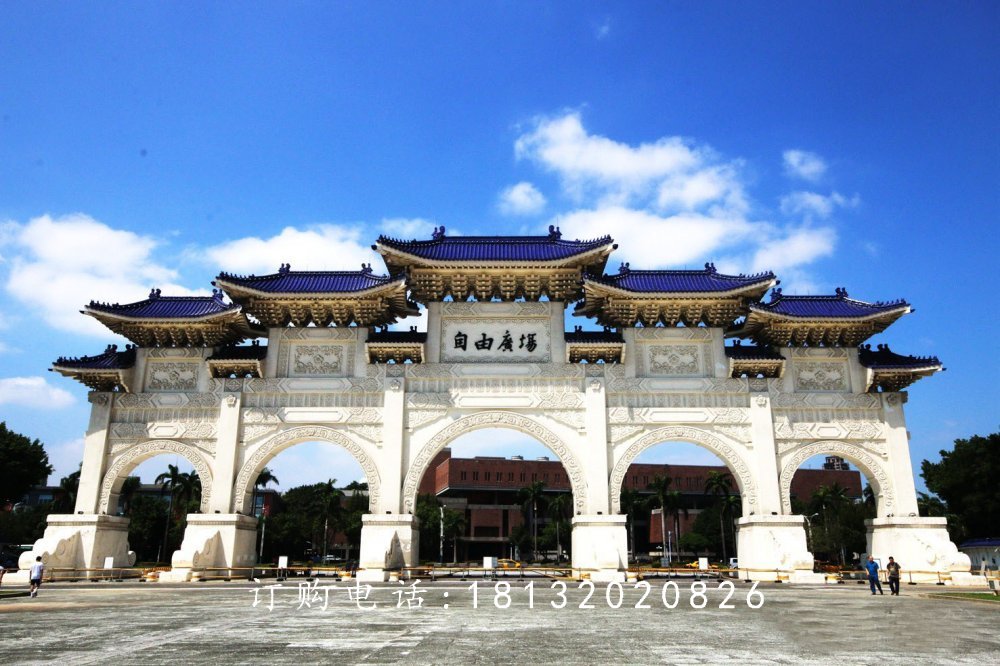 石雕牌坊，五門牌坊，廣場牌坊雕塑 (2)