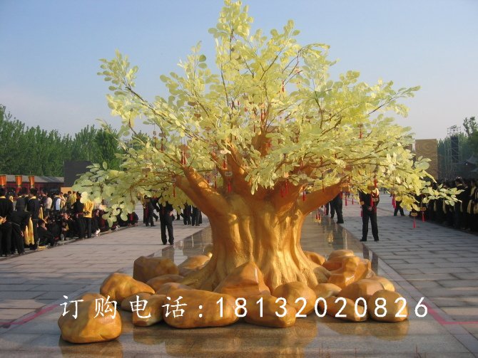 玻璃鋼樹木雕塑，仿真樹木雕塑
