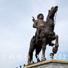銅雕人物騎馬，廣場景觀雕塑