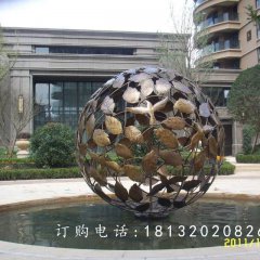 銅雕球，鏤空球，小區(qū)景觀雕塑