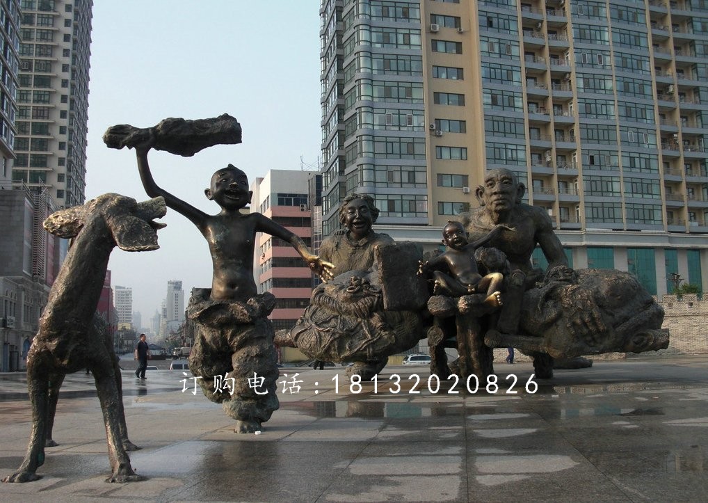 廣場歡樂雕塑，歡快銅雕，廣場雕塑