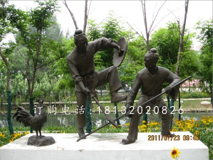 比武銅雕,古代人物銅雕