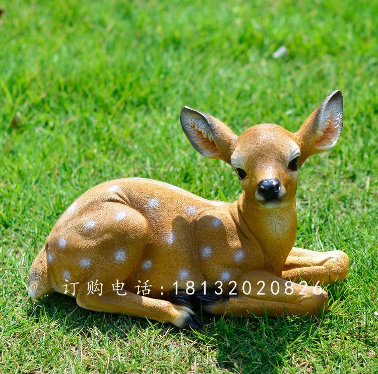 玻璃鋼小鹿，玻璃鋼仿真動(dòng)物雕塑
