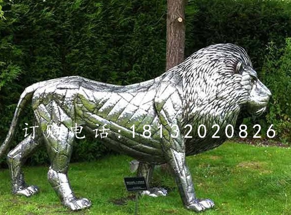 不銹鋼獅子雕塑，不銹鋼公園雕塑