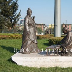 孔子學(xué)琴銅雕，公園人物銅雕