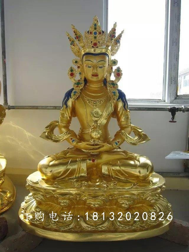 彩繪銅藏佛雕塑，鎏金密宗佛雕塑