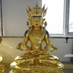 彩繪銅藏佛雕塑，鎏金密宗佛雕塑