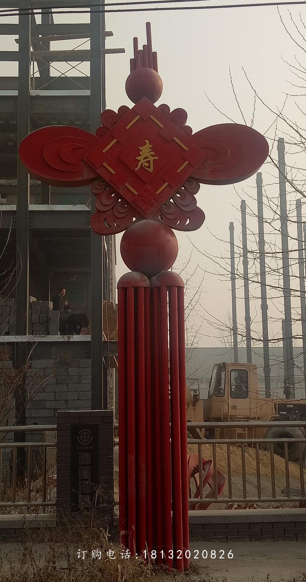 不銹鋼中國結(jié)雕塑，公園景觀不銹鋼雕塑 (1)