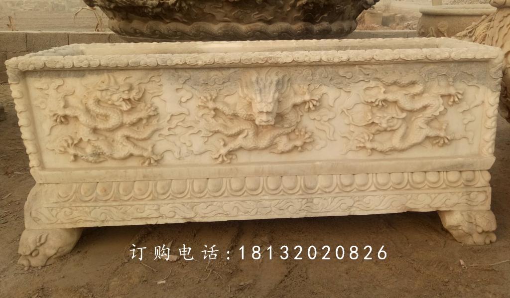 方形石水盆，大理石水盆雕塑