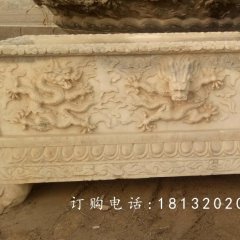 方形石水盆，大理石水盆雕塑