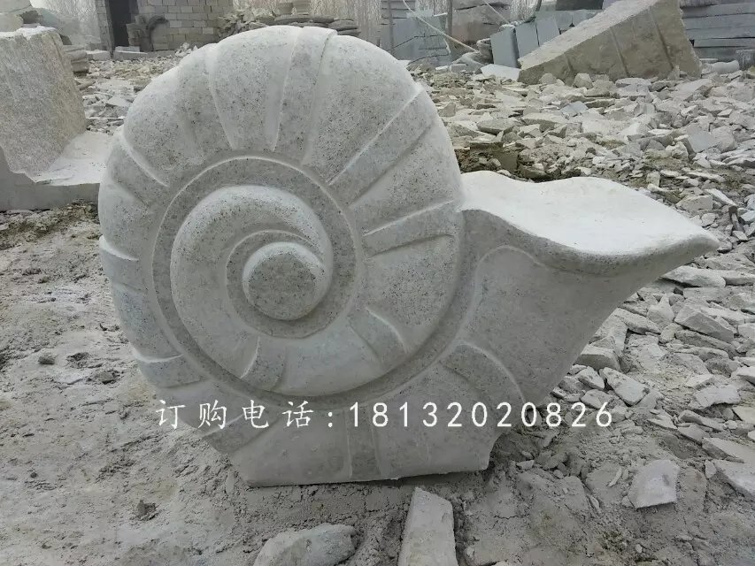 大理石蝸牛動物雕塑，蝸牛石雕 (1)