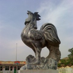 仿古公雞石雕，公園動物石雕