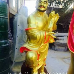 十八羅漢雕塑，玻璃鋼貼金羅漢