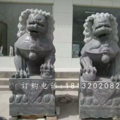 青石獅子雕塑，石雕北京獅