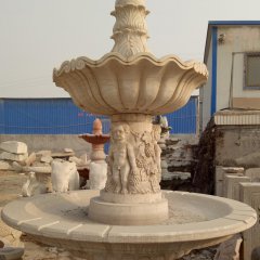 雙層噴泉石雕，歐式噴水盆雕塑