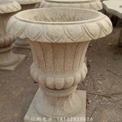 石雕花缽，歐式花缽雕塑