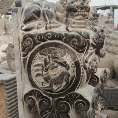 青石門墩，仿古門墩雕塑