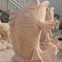 石雕魚，噴泉魚，公園石雕魚