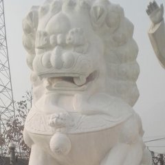 漢白玉獅子雕塑，漢白玉北京獅子