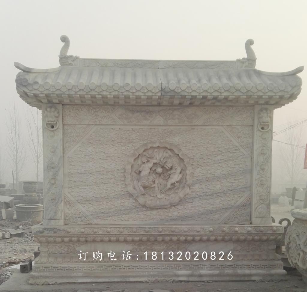影壁石雕,大理石照壁雕塑 (2)