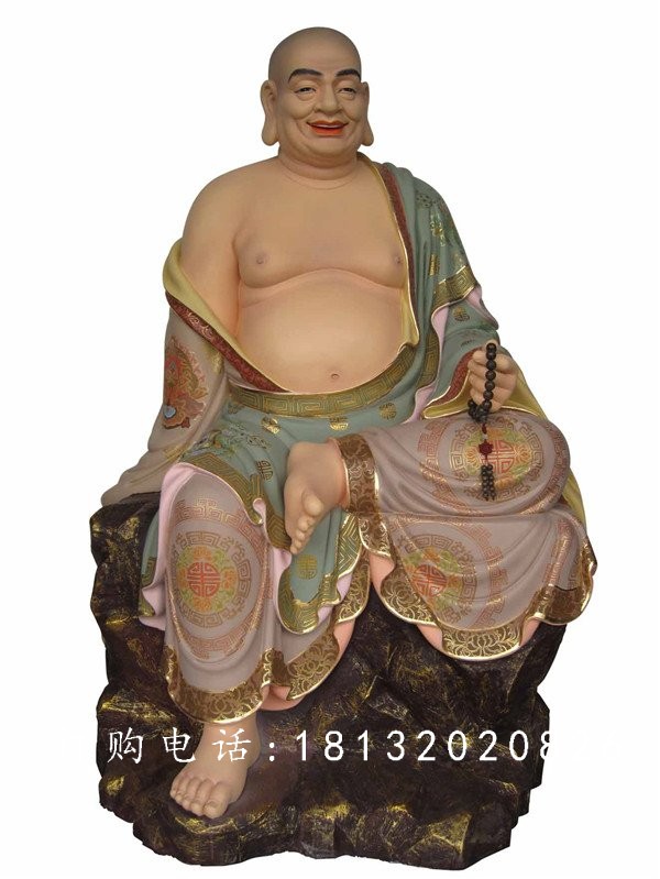 坐式佛像雕塑，玻璃鋼十八羅漢 (2)