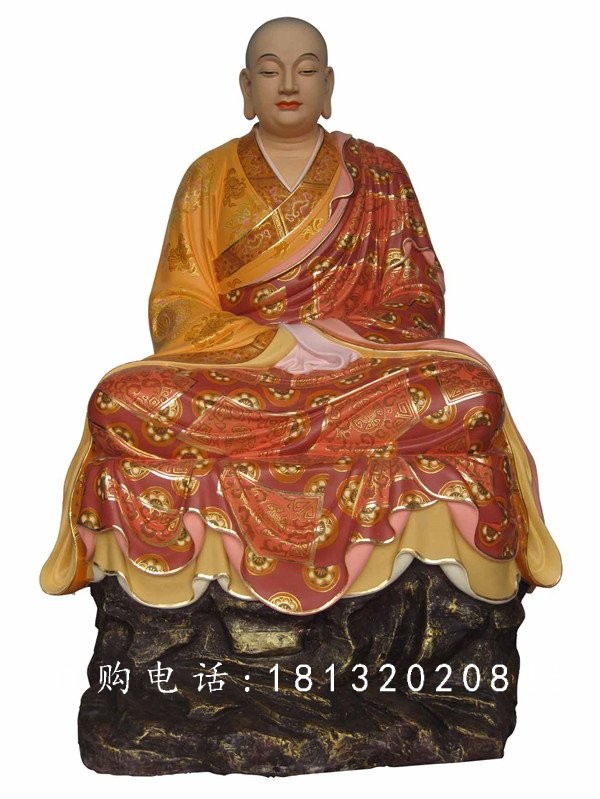坐式佛像雕塑，玻璃鋼十八羅漢 (5)