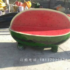 西瓜雕塑，玻璃鋼仿真水果雕塑