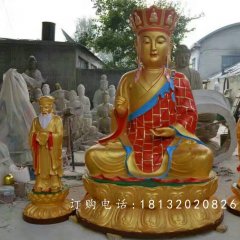 地藏王菩薩銅雕，彩繪佛像銅雕