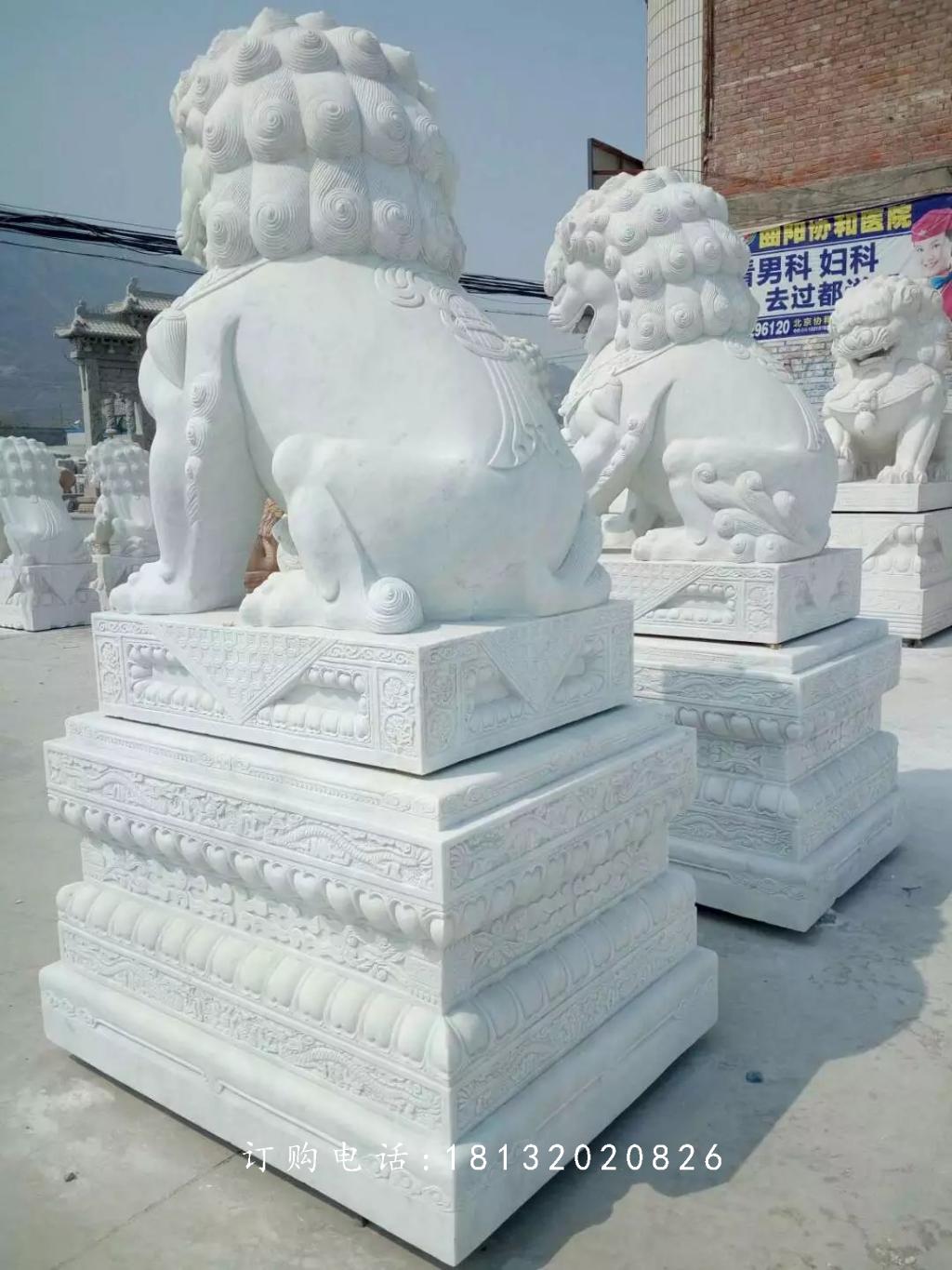 漢白玉獅子石雕，門口獅子雕塑 (2)