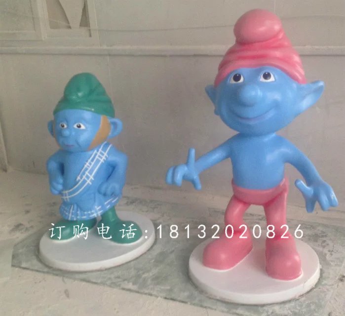 藍(lán)精靈雕塑，卡通玻璃鋼雕塑 (1)