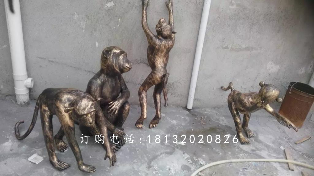 猴子銅雕,動(dòng)物銅雕 (2)