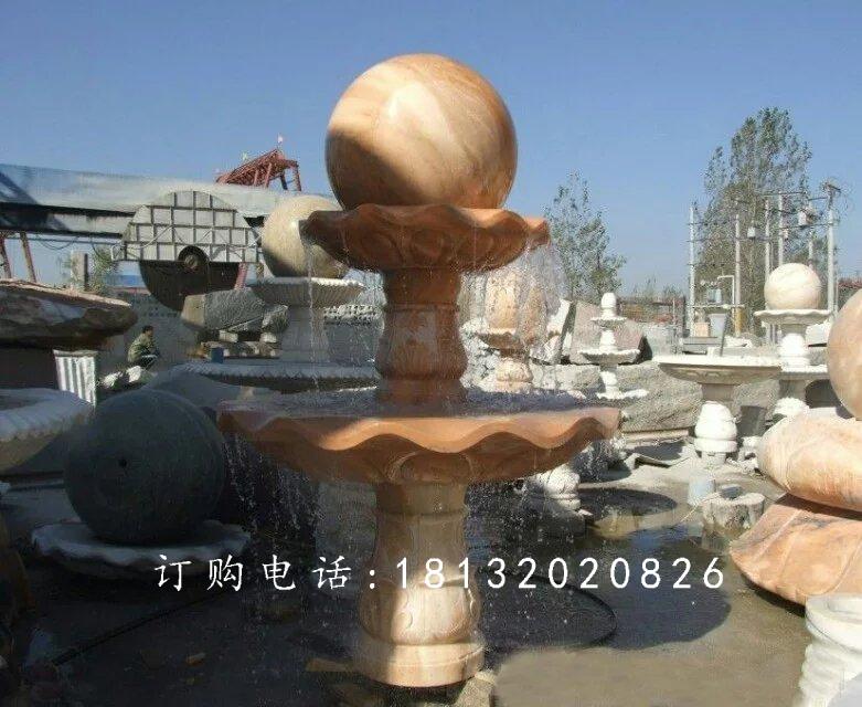 晚霞紅風(fēng)水球石雕，公園景觀石雕