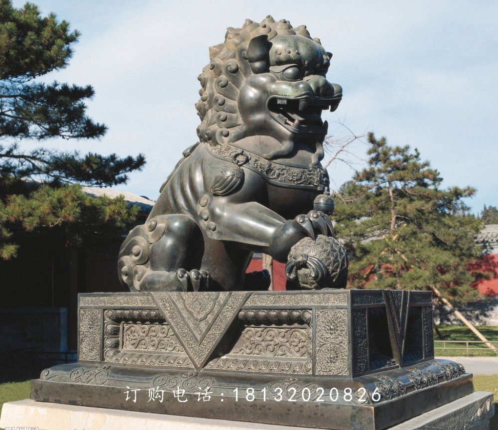 銅雕獅子，銅雕動物雕塑