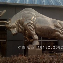 不銹鋼拓荒牛雕塑，不銹鋼動物雕塑