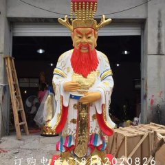 玻璃鋼龍王雕塑，貼金彩繪雕塑