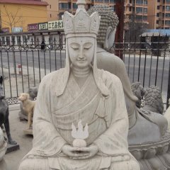 地藏菩薩石雕，大理石坐式佛像雕塑