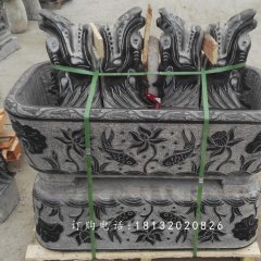 水盆石雕，仿古魚缸雕塑