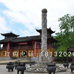 大理石柱子，迎龍柱石雕