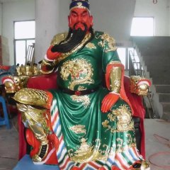 玻璃鋼關(guān)公雕塑，彩繪關(guān)公雕塑