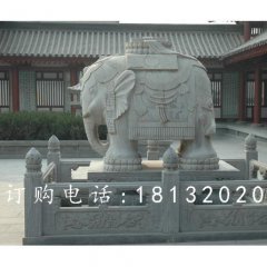 小象石雕，漢白玉吉祥小象石雕