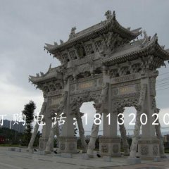 三門石牌樓，大理石牌樓雕塑