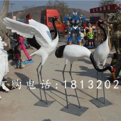 玻璃鋼仙鶴雕塑，玻璃鋼動(dòng)物雕塑