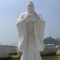 大型立式孔子石雕，校園人物石雕