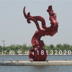 不銹鋼抽象鳳凰雕塑，廣場(chǎng)抽象雕塑