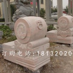 石雕門鼓，晚霞紅門鼓石雕
