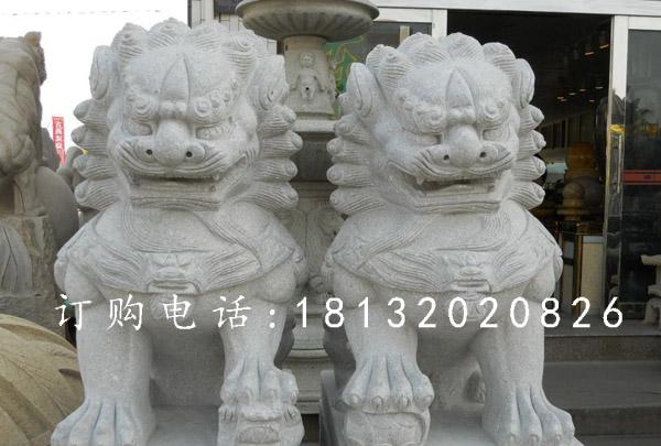 獅子滾繡球石雕，大理石獅子雕塑