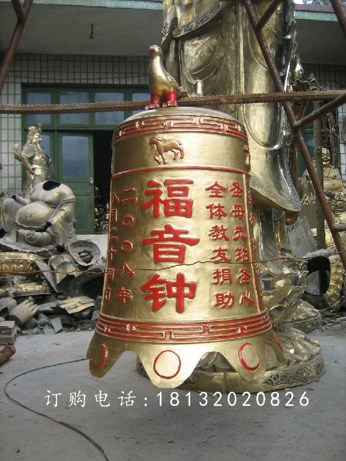 寺廟銅鐘，福音鐘銅雕