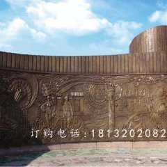 廣場(chǎng)大型銅浮雕，書(shū)卷銅浮雕