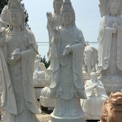 大理石觀世音雕塑，立式觀世音石雕
