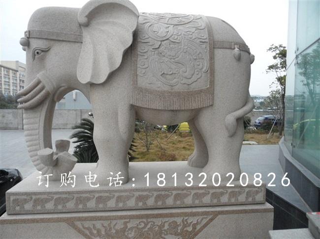 大象石雕,廣場(chǎng)吉祥大象石雕